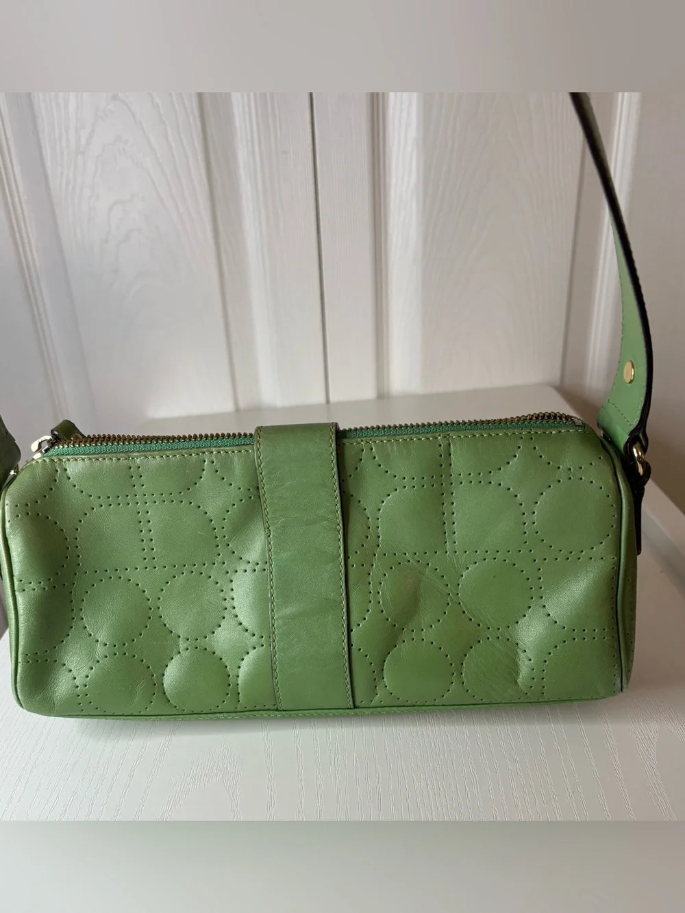 Kate Spade Green Leather Quilted Shoulder Bag